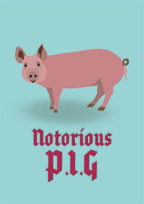 Notorious Pig Hand Drawn Print Poster A5 A4 A3 Animal Digital Etsy