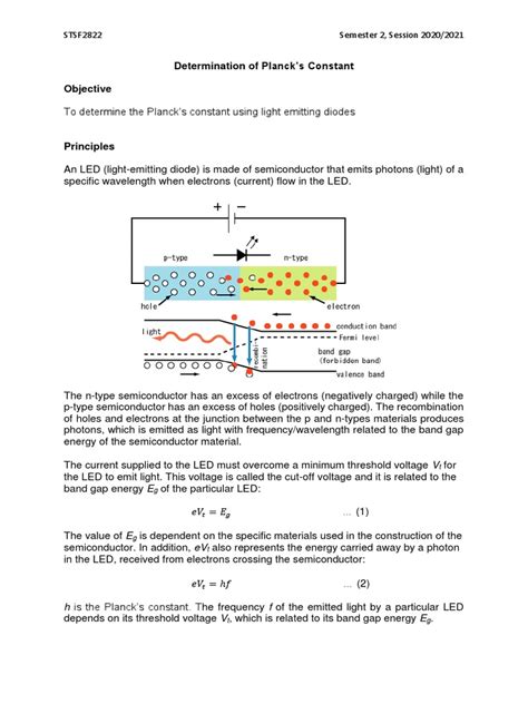 V2 Manual Determination Of Plancks Constant Pdf Light Emitting