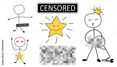 Vecteur Stock Set Of Censorship Signs Censored Text Icon For Secret