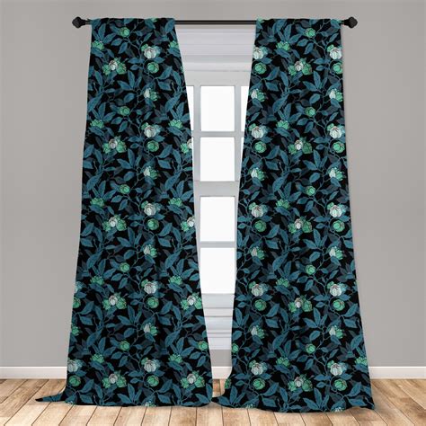 Botanical Curtains 2 Panels Set Repetitive Pattern Of Abstract