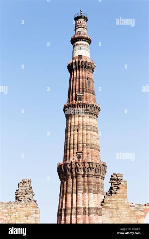 Delhi India Made Of Red Sandstone And Marble Qutub Minar Is A 73