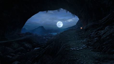 Fondos De Pantalla Videojuegos Noche Luz De La Luna Cueva