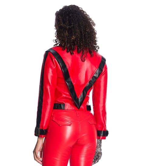 womens michael jackson thriller red leather jacket fast ship jackets for women red leather