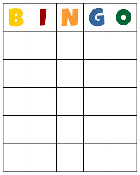 Printable Blank Bingo Card Manda Printable