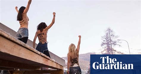 women s rights activists protest at davos in pictures business the guardian
