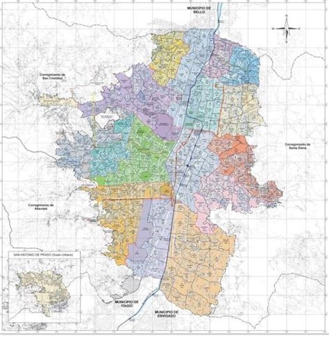 División Por Comunas En La Zona Urbana De La Ciudad De Medellín