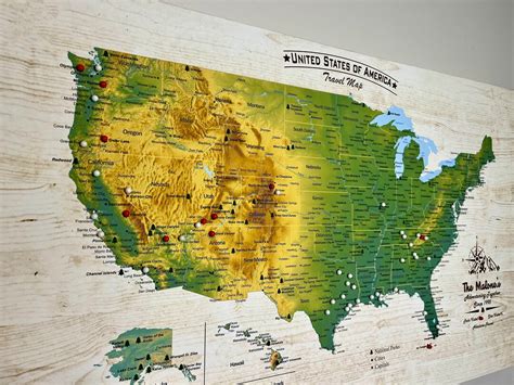 National Parks Map With Push Pins Personalized National Park Map Usa