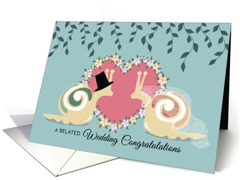 Snails Belated Wedding Congratulations Card 1548318