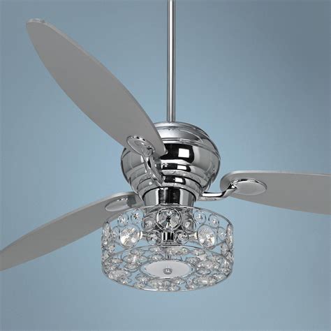 A fan is an economical and appealing way of maintaining a comfortable environment. 60" Spyder Chrome Ceiling Fan with Crystal Discs Light Kit ...