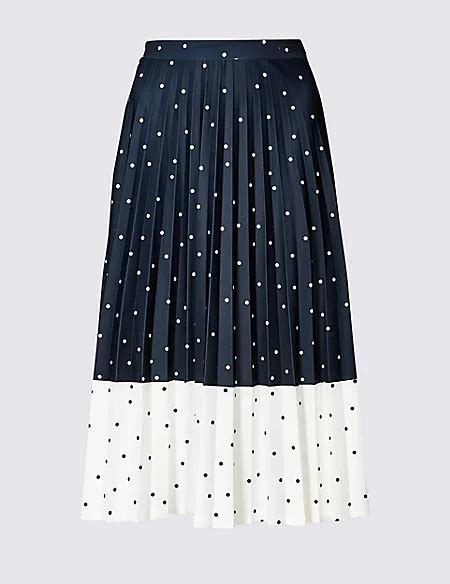 Spotted Pleated Midi Skirt Mands Collection Mands