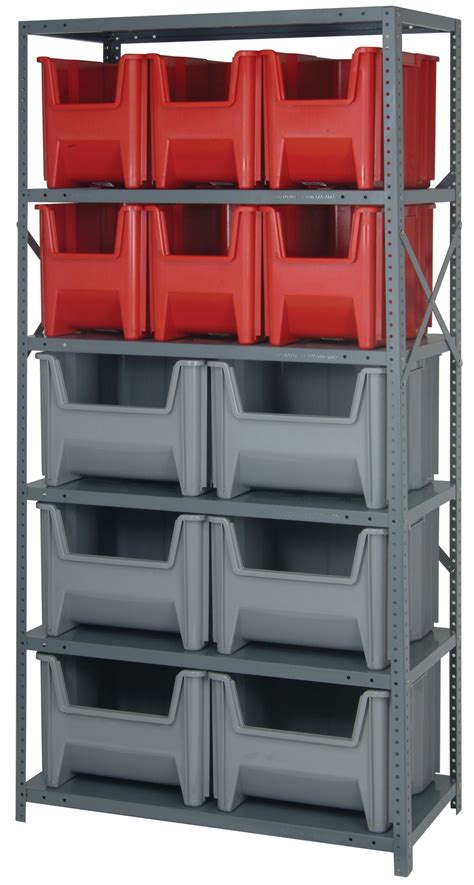 Bin Storage For Garage Steel Shelving Unit Storage Shelves Steel