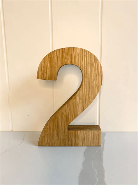 Chunky Wooden Numbers Solid Oak Numbers Freestanding Etsy Uk