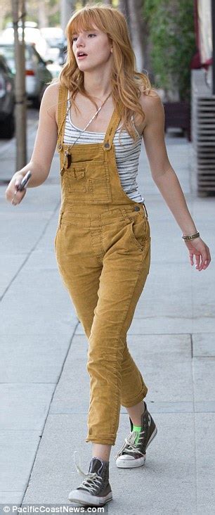 Bella Thorne Ditches The Designer Gowns And Dresses Her Age In Dungarees As She Picks Up A