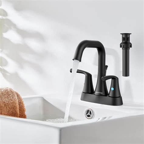 Homewerks Worldwide LED Aerator Matte Black Handle In Minispread WaterSense Mid Arc Bathroom