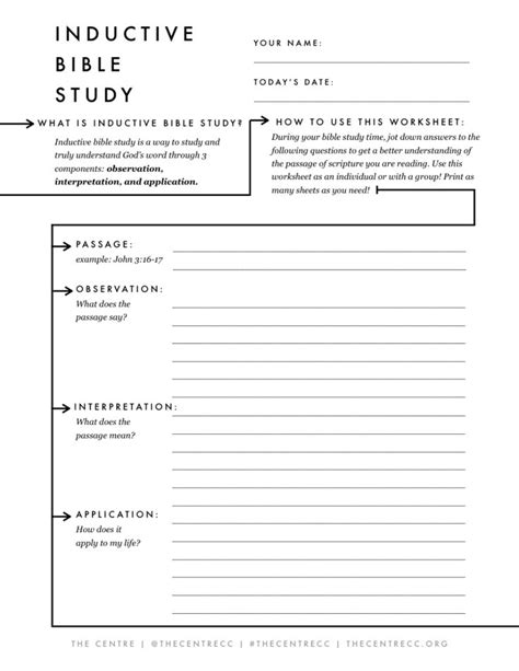 Free Inductive Bible Study Worksheets