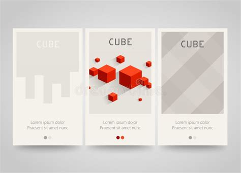 Modern Colorful Horizontal Banners With Square Motive Cubes And