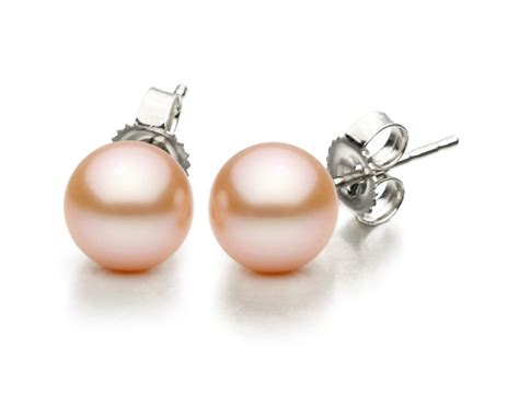 9 10mm Freshwater Pink Pearl Stud Earrings Pearl And Clasp