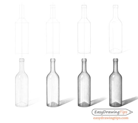 How To Draw A Bottle Step By Step Line And Shading Easydrawingtips