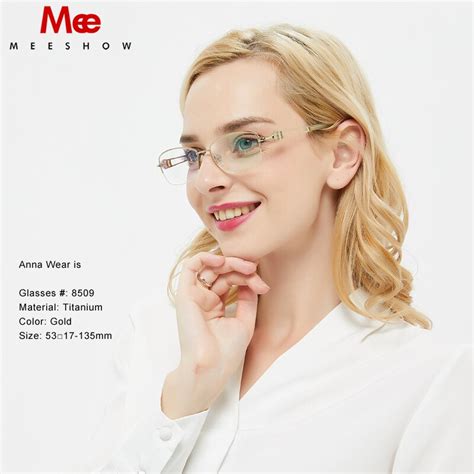 Meeshow Titanium Prescription Glasses Women‘ Glasses Rhinestones Retro Glasses High Quality