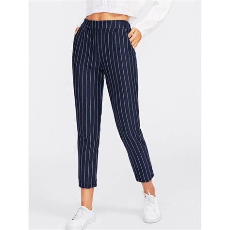 Pinstriped Capri Pants 13 Bam Liked On Polyvore Featuring Pants