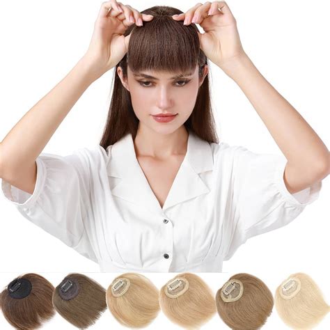 Sego Clip In Hair Bangs 100 Human Hair Extensions Clip On Side Fringe With Natural Flat Neat