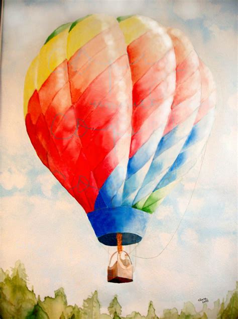 Watercolor 0220 Balloon By Clare Dunn Hot Air Balloon Air Balloon