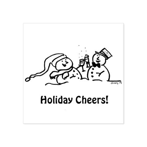Holiday Cheer Rubber Stamp Zazzle