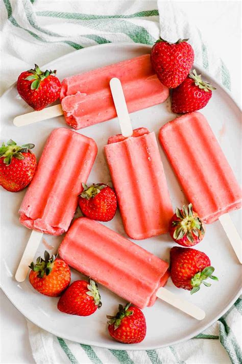 Healthy Strawberry Popsicles Vegan Paleo Gluten Free The Butter Half