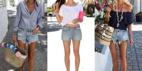 Blue Jean Shorts Casual Outfits For Women