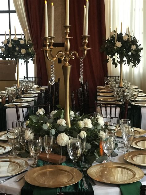 Creating A Stunning Emerald Green And Gold Wedding Backdrop
