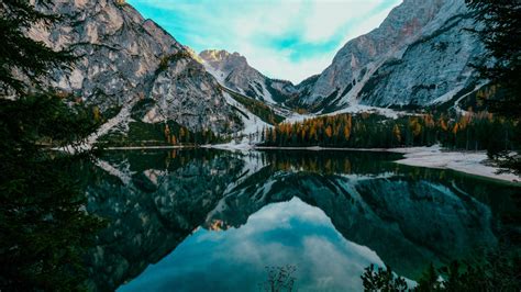 Download Wallpaper 1366x768 Lake Nature Mountains Reflections