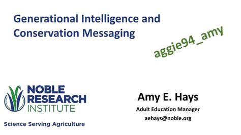 Generational Intelligence And Conservation Messaging