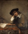 Samuel van Hoogstraten Attributed to, Portrait of a studying youth ...