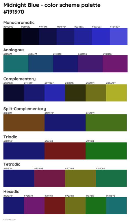 Midnight Blue Color Palettes