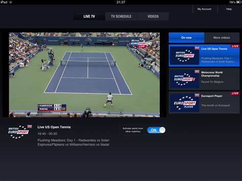 Watching The Us Open Tennis Tournament In The Uk Using Eurosport App