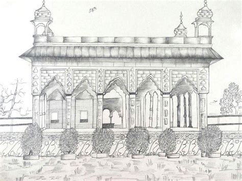 Rang Mahal In Red Fort Drawing By Pushpa Sharma Fine Art America