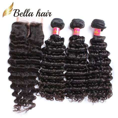 7a Lace Closure With Hair Bundles Brazilian Hair Weave Weft Black Color