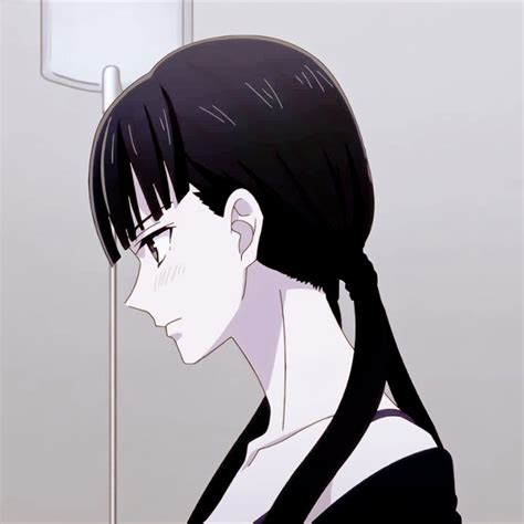 An Anime Character With Black Hair And Ponytails