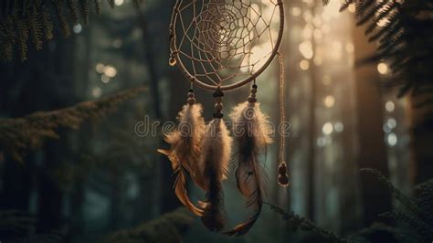 Dream Catcher On A Magical Forest Generative Ai Stock Illustration