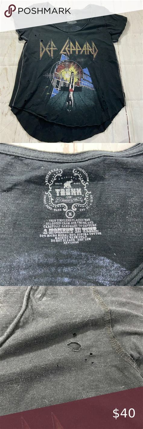 Trunk Ltd Def Leppard Distressed Graphic Tshirt Trunk Ltd Def Leppard