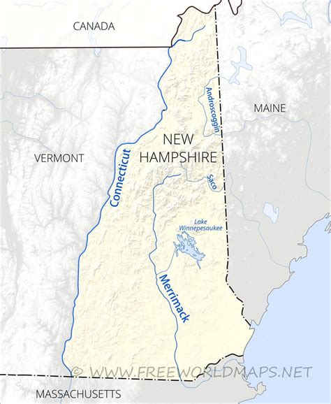 Physical Map Of New Hampshire