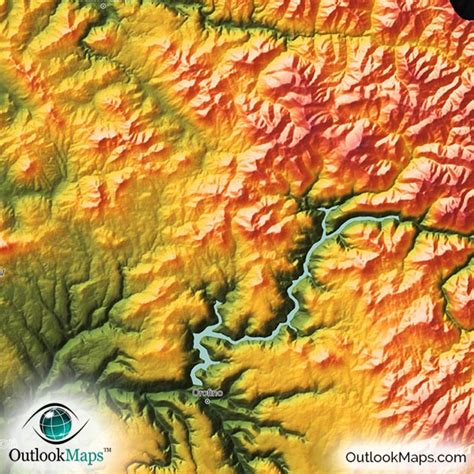 Colorful Idaho Map Physical Topography Of Rocky Mountains