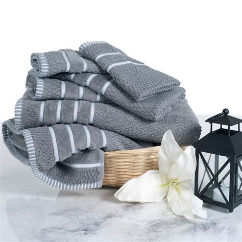 Hastings Home Gray Cotton Bath Towel Set Hastings Home Bath Towels At