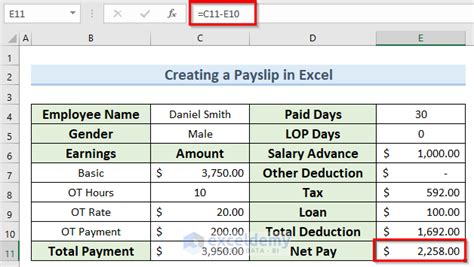 How To Make A Payroll System In Microsoft Excel With Payslip