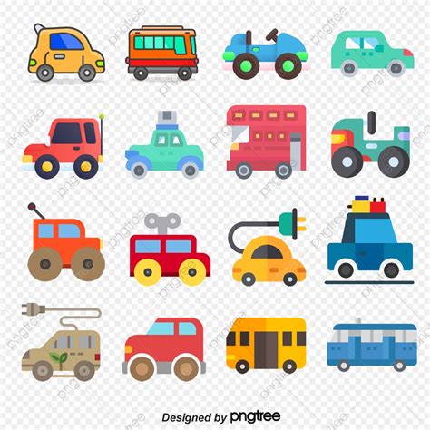 Various Color Of The Vehicle Cartoon Traffic Automotive Tools