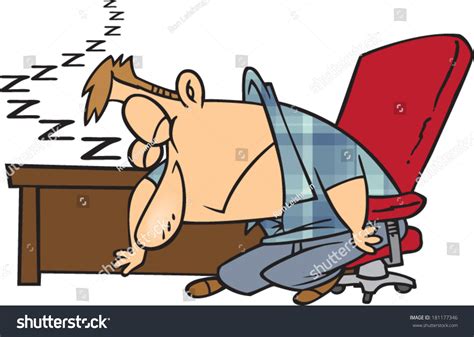 Cartoon Man Sleeping On His Desk Stock Vector 181177346 Shutterstock