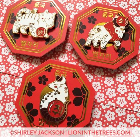 Chinese Zodiac Series 2 Red And White Enamel Pins Hard Enamel Pin