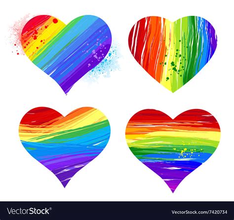 Rainbow Hearts Royalty Free Vector Image Vectorstock