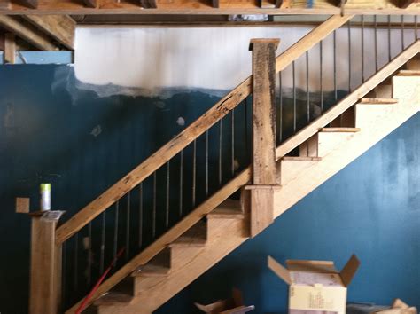 Cool Wooden Rustic Stair Railing Ideas