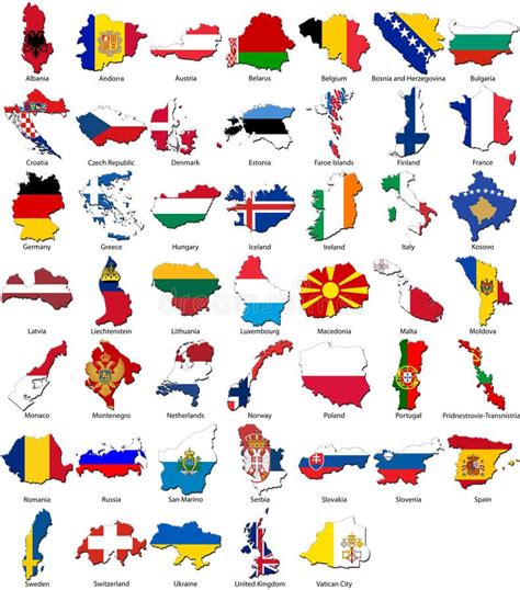 World Flags Country Border European Set A Collection Of 3d Flags